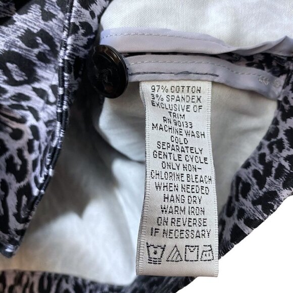 JOAN RIVERS Gray Leopard Jacket Small Cotton Blend Casual Blazer Womens - Picture 9 of 9